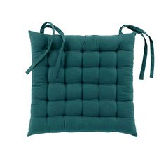 Galette de chaise TWILY poly coton émeraude 38x38cm
