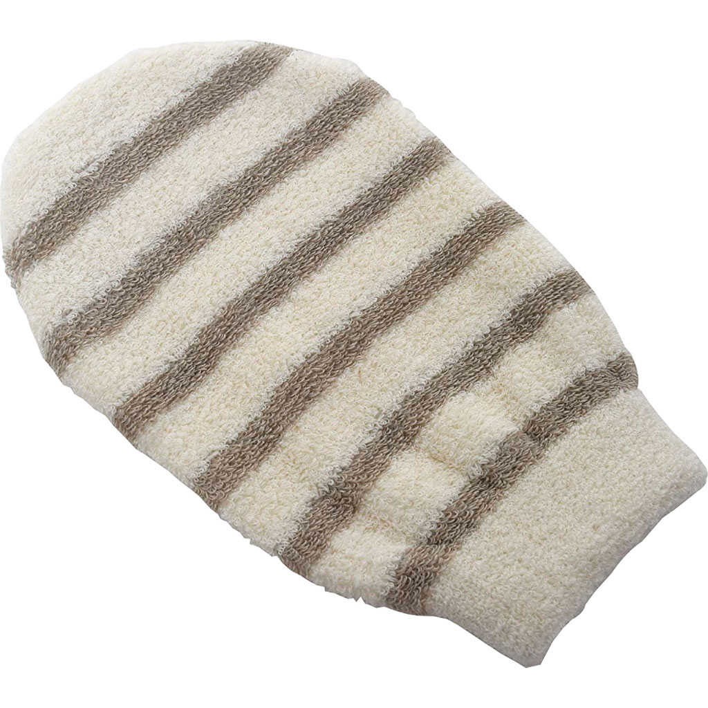 Gant de toilette lin et coton crème 13x22x0.3cm - Centrakor