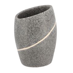 Gobelet en polyrésine arrondi couleur pierre grise 7.2x9.8x6.5cm