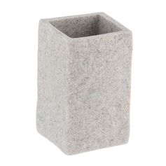 Gobelet salle de bain carré pierre gris 6.3x10.5x6.3cm