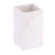 Gobelet salle de bain polyrésine pierre blanche 6.3x10.5x6.3cm