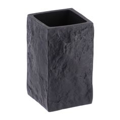 Gobelet salle de bain polyrésine pierre noire 6.3x10.5x6.3cm