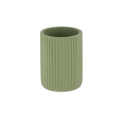 Gobelet salle de bain polyrésine strié kaki D 7x9.5cm