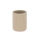 Gobelet salle de bain polyrésine strié taupe D 7x9.5cm