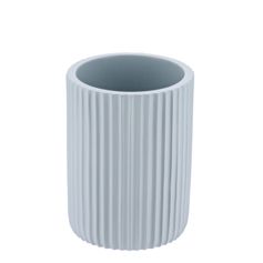 Gobelet salle de bain strié polyrésine bleu D 7cm