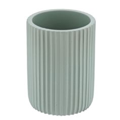 Gobelet salle de bain strié polyrésine vert D 7cm