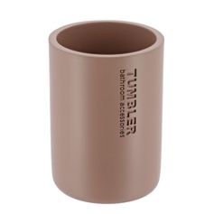 Gobelet salle de bain TIMELESS polyrésine cappuccino 7.5x10.7cm
