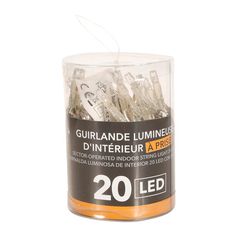 Guirlande 20 led blanches secteur