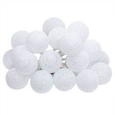 Guirlande LED 20 boules blanches D 6cm
