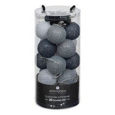 Guirlande led 20 boules smoky  D 6cm