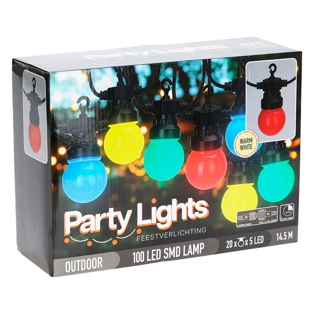 Guirlande LED extérieur multicolore 14.5m