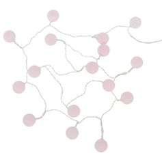 Guirlande lumineuse LED à piles 16 boules rose D 3.5cm