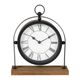 Horloge à poser métal et bois gousset 26x31cm