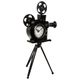 Horloge à poser métal et verre façon caméra noire 29x20x53cm