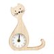 Horloge chat à poser beige 17x21.5x3.5cm