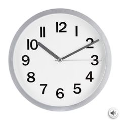 Horloge plastique argent D 22cm