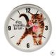 Horloge silencieuse plastique chat D 22cm