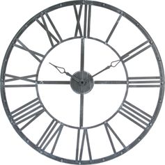 Horloge vintage métal grise D 70cm