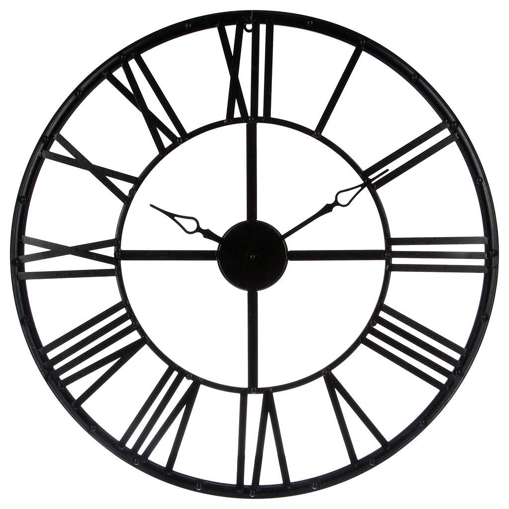 Horloge vintage métal noire D 70cm