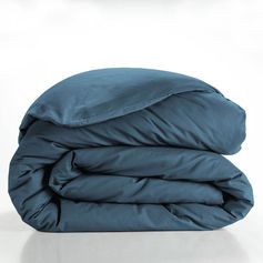 Housse de couette coton 57 fils bleu indigo 220x240cm