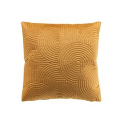 Housse de coussin CIRCLES ocre velours 40x40cm