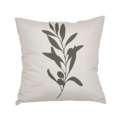 Housse de coussin extérieur feuilles kaki et beige 40x40cm