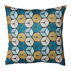Housse de coussin WAX fleur bleu 40x40cm