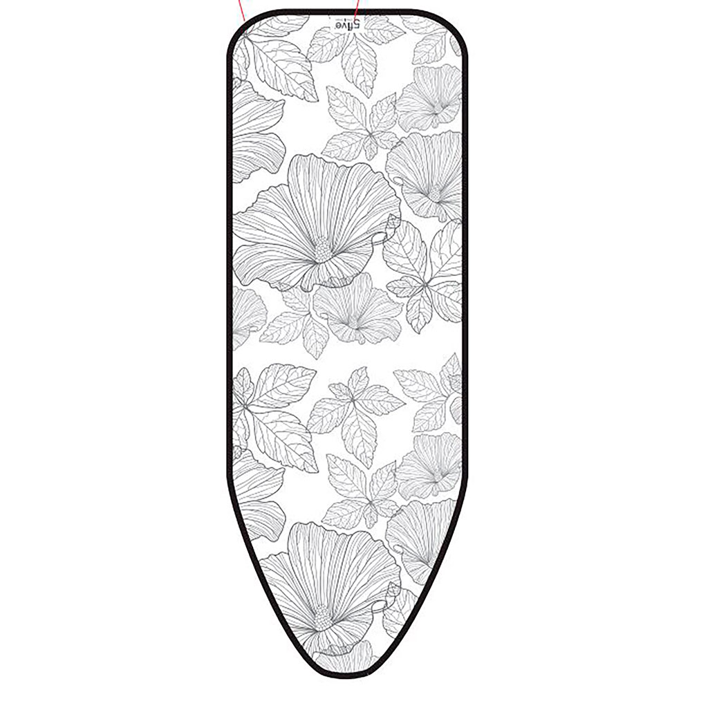 Housse table à repasser flowers noire et blanche taille S 110x40cm -  Centrakor
