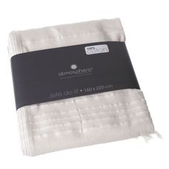 Jeté de lit coton ivoire 160x220cm