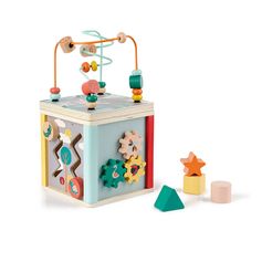 Jeu cube d'activités en bois
