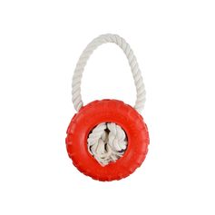 Jouet pneu et corde rouge D 19cm