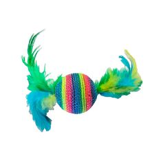Jouet pour chat balle et plumes 6cm