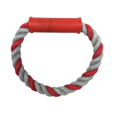Jouet pour chien corde rouge et gris rond 4x7cm