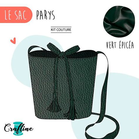Kit couture sac seau PARYS vert foncé - CRAFTINE