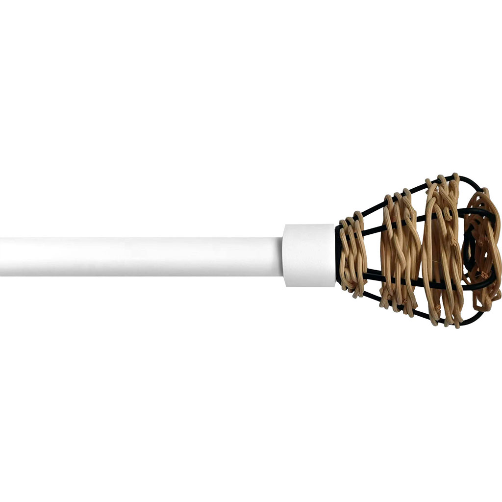 Kit de tringle extensible embout EVA avec corde blanc 130-240cm