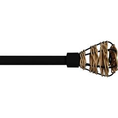 Kit de tringle extensible embout EVA avec corde noir mat 130-240cm