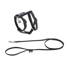Kit harnais + laisse pour chat noir