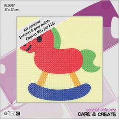 Kit point de croix gros point cheval à bascule 15x15cm