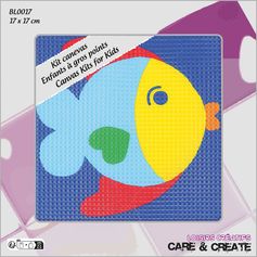 Kit point de croix gros point poisson 15x15cm