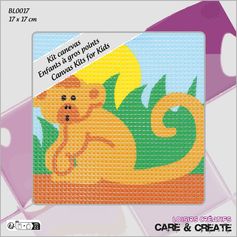 Kit point de croix gros point singe 15x15cm