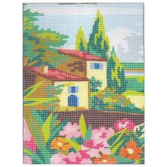 Kit point de croix maison provençale 15x20cm