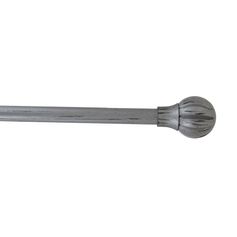 Kit tringle à rideaux extensible et embout gris cérusé noir 120-210cm
