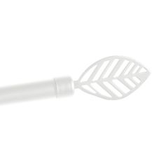 Kit tringle à rideaux fer forgé jungle blanc 120-210cm