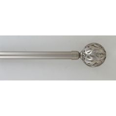 Kit tringle extensible et embout RETRO 210-380cm argenté D19mm