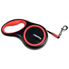 Laisse rétractable rouge et noire 8m