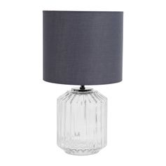 Lampe à poser verre grise H35cm