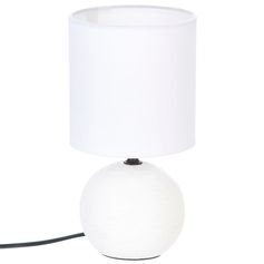 Lampe à poser boule mate céramique blanche H 25cm