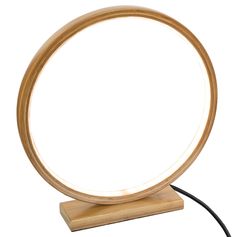 Lampe à poser cercle led design bambou D 32cm