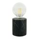 Lampe à poser cylindrique ciment effet marbre noir H 18cm