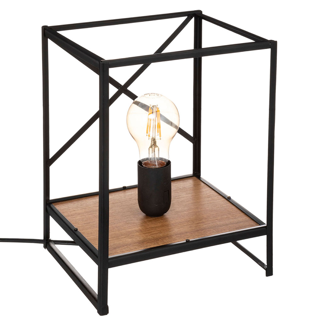 Lampe à poser industrielle métal noire H 26cm - Centrakor